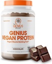 Geniální Vegan Protein Powder, Chocolate - Plant- based Lean Muscle Building Shake for men & Women - Pea & Pumpkin Protein Sources - Přirozeně ochucené a slazené - Mléčné výrobky a laktóza zdarma