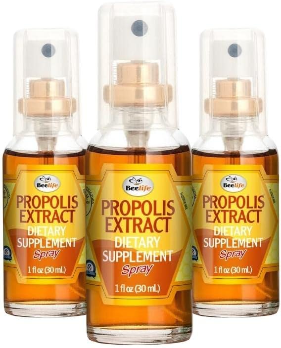 Beelife Propolis Sore Throat Relief Spray - Propolis Spray - Přírodní imunitní podpora, Pomáhá uklidnit kašel & suchý, SITchy Throat - No Sugar - 3- Pack