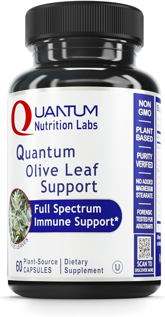 QNL Quantum Olive Leaf Support - Organic Olive Extract Capsules - Hygienické doplňky pro muže a ženy - Denní imunitní podpora pro dospělé - 60 Plant- Source Capsules