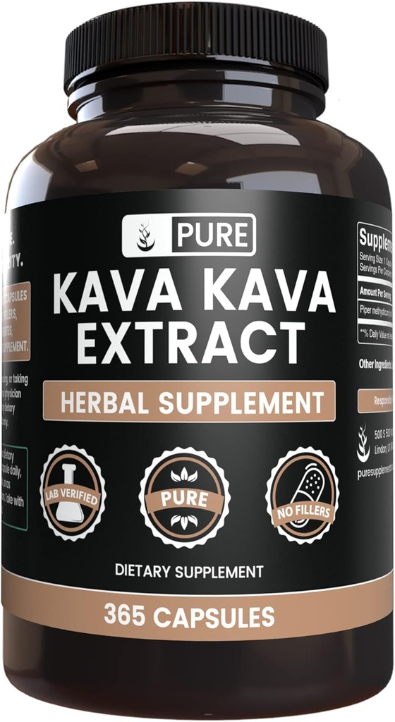 PRŮVODNÍ INGREDIENTY Kava Kava (365 tobolek) Ne hořčík nebo rýžové plnidla, Vždy čisté, Laboratorní ověřené
