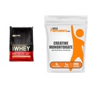 Optimum Nutrition Gold Standard 100% syrovátkový protein prášek, vanilková zmrzlina, 10 liber (balení květen Vary) & BulkSupplements Micronised Creatin Monohydrát prášek (1 kilogram)