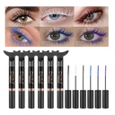 DNM Barevná řasenka pro řasy, mořská panna Barevné řasenka vodotěsné, 6Pcs / Set, černá, bílá, modrá, fialová, BrownCharming dlouho trvající krutost zdarma & Vegan Volumply Maskara pro ženy oko make-up