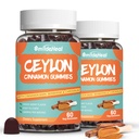 2 Pack Sugar Free Ceylon Skořice Gummies 2000MG, Skořice dodatek s chromem a Skořice Bark, Vegan, Non- GMO, Gluten Free, 120 Gummies