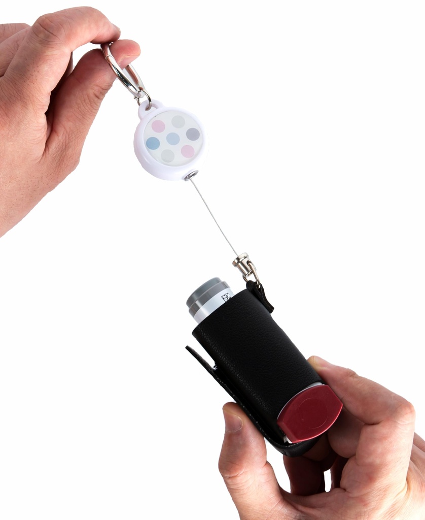 Inhaler cestovní pouzdro s natažitelným řetězcem klíčů, když jste venku, Rychlý přístup k inhalátory (Ne Asthma Inhalátory)