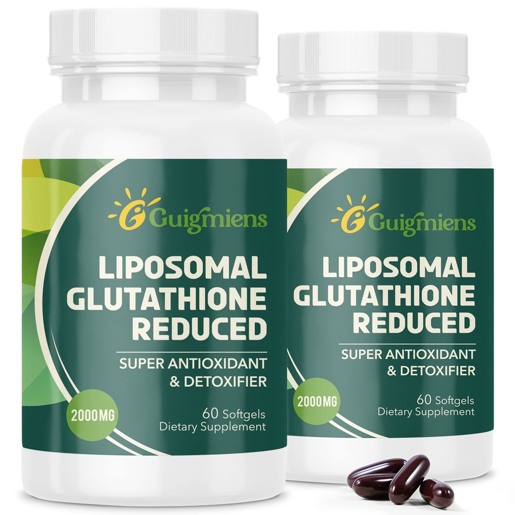 oumebiu Liposomal Glutathione 2000 MG, 10x lepší absorpce, Glutathione dodatek s Hyaluronic Acid + Collagen Peptide + Resveratrol, Výkonný antioxidant, Zdravotní stárnutí, Imunitní zdraví, 120 Počet