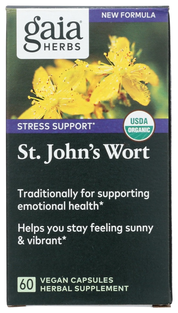 Gaia Herbs St. John 's Wort, Vegan Liquid Capsules, 60 Počet - Podpora stresu na podporu pozitivní a Sunny Mood