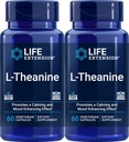 Life Extension L- Theanine, 60 Vegetariánských kapslí (Balení po 2) - Aminová kyselina odvozená z čaje - gluten- free, Non- GMO