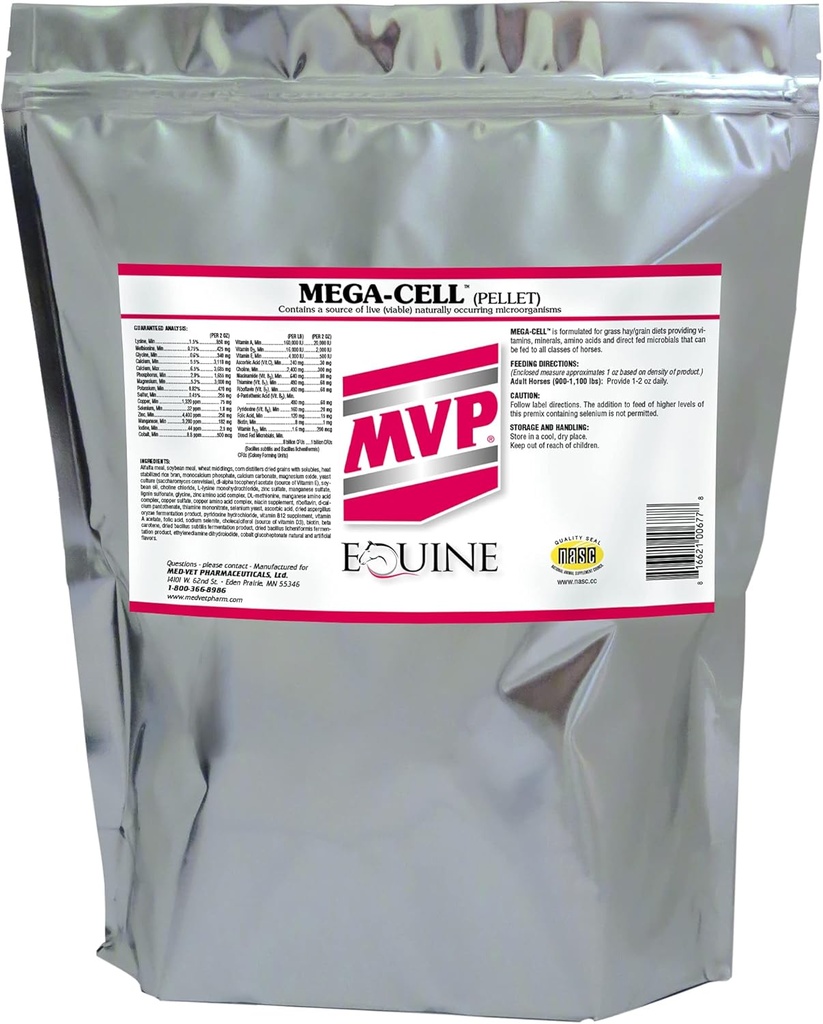 Megacelulární (10lb) vyvážená vitamínová a minerální podpora pro koně