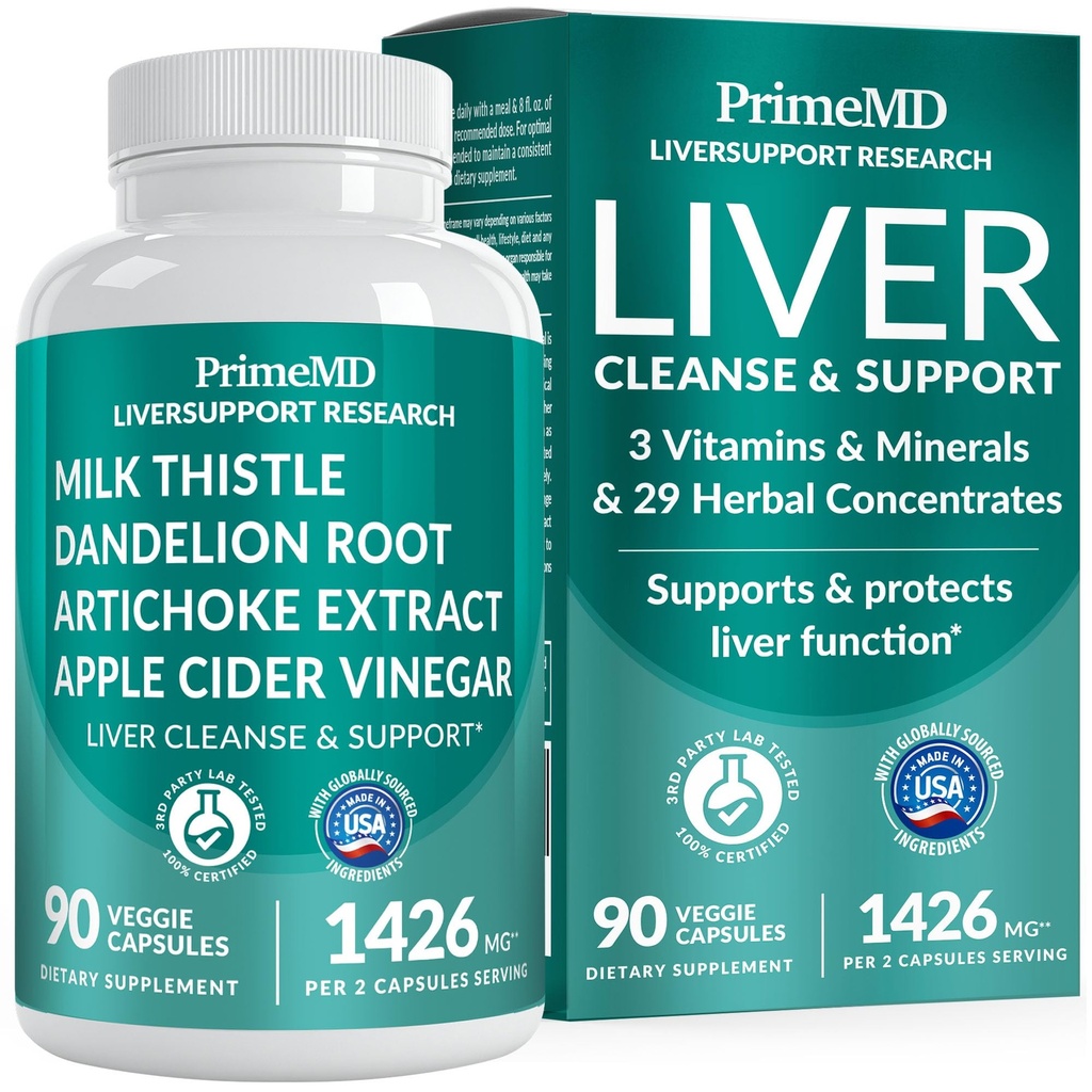 32- in-1 Podpora jater s mléčným bodlákem dodatek - Detox jater se Silymarin, Artichice Extract & Beetroot Powder - Komplexní Wellness Formule pro očištění jater - 1426mg (90 počet) (Balení po 1)