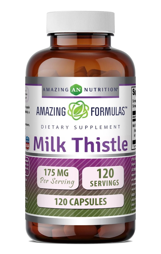 Amazing Applicas Milk Thistle Dodatek 124; 175 Mg per Serving CLANE124; 120 Kapsle 124; Non- GMO CLANE124; Gluten- Free CLANE124; Made in USA