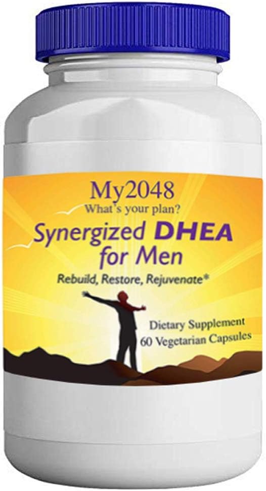 DHEA pro muže - My2048 Synergizované ve Vegetariánských kapslích, 60 Počet, Hormonální bilance, Zahrnuje 25 mg DHEA, 50 mg kyseliny alfa- lipoové a 50 mg DIM Diindolylmethan