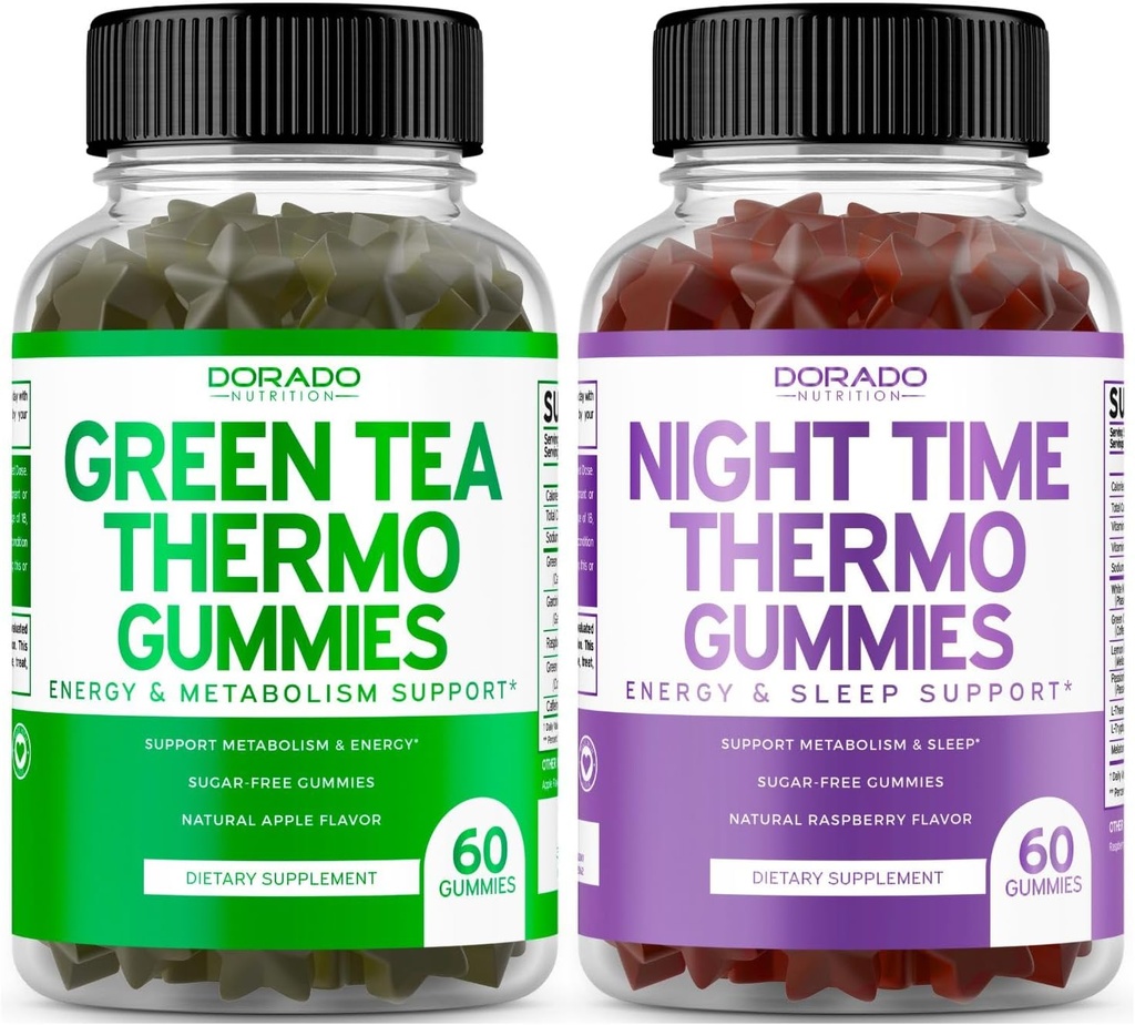 Green Tea Fat Burner Gummies (60 Počet) - Appetite Conpressant Weight Loss Dodatek a Night Time Fat Burner Gummies (60 Počet) Weight Loss & Metabolismus Dodatek - Třetí strana Testováno - USA Made