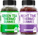 Green Tea Fat Burner Gummies (60 Počet) - Appetite Conpressant Weight Loss Dodatek a Night Time Fat Burner Gummies (60 Počet) Weight Loss & Metabolismus Dodatek - Třetí strana Testováno - USA Made