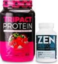 Nutrology TRIPACT Protein Powder, 7- in-1 Strava Náhradní Shake, Superberry (40 Služeb) Zen přírodní hořčík dodatek (30 Služeb)