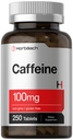 Horbäach Caffeine pilulky 100mg coffein 124; 250 Tablety coffein 124; Vegetarian Formule coffein 124; Non- GMO, gluten zdarma dodatek