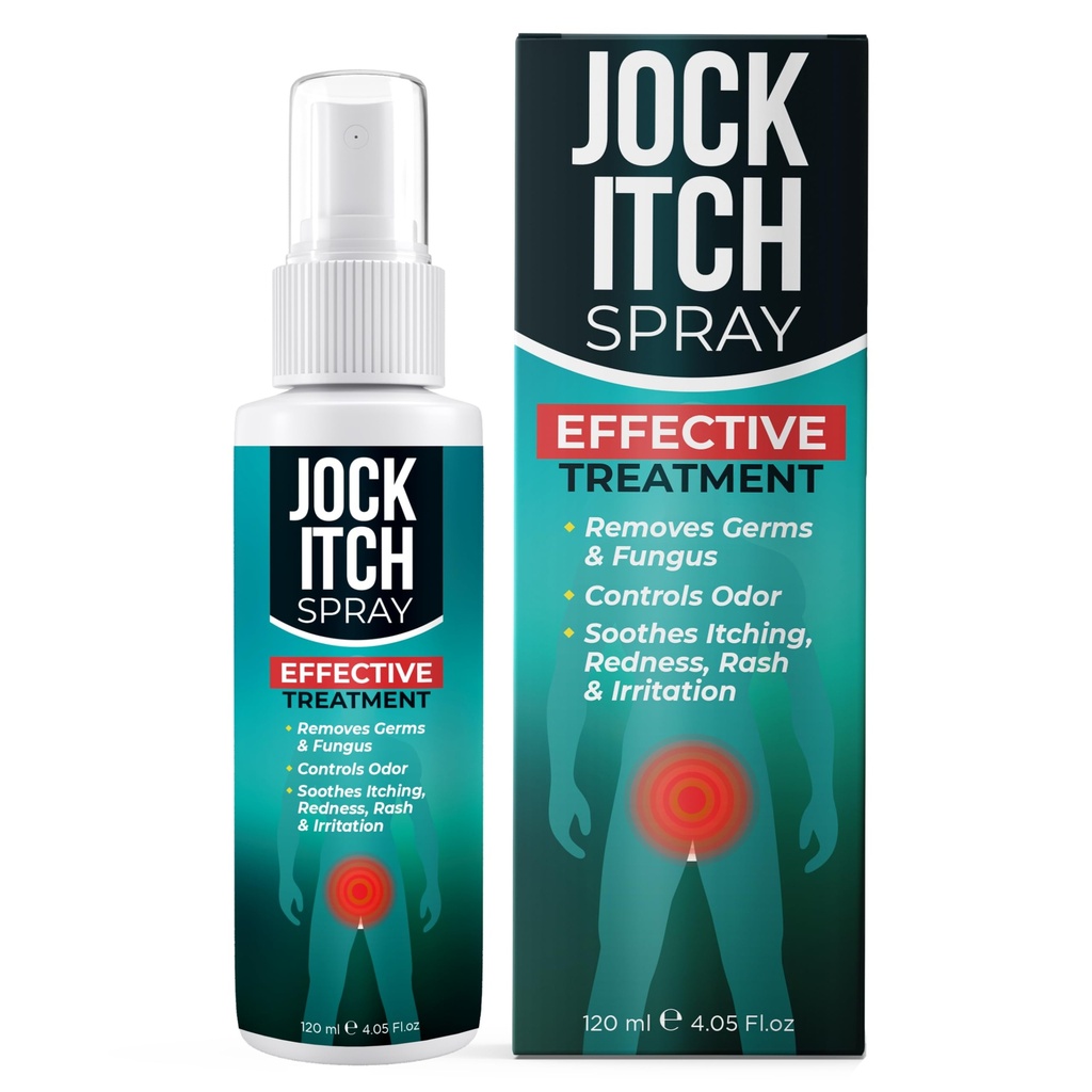 Jock Itch Spray 124; Antimykotické Spray pro Jock Itch Spray 124; Soottes Itchy, podrážděná kůže v Groin & Inner Thrump 124; Cíle Ringworm & Intertrigo Spray 124; Rychlá absorpce & Hluboká penetrační úleva