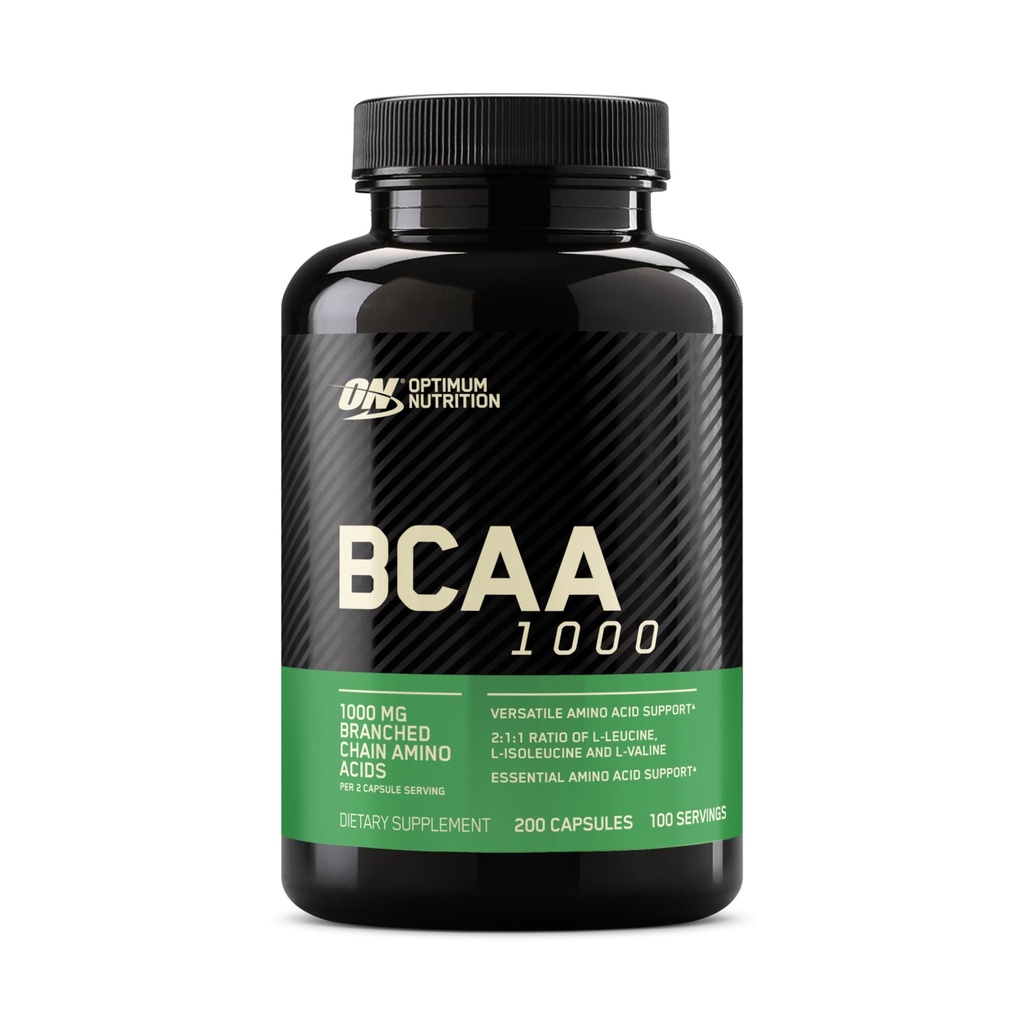Optimum Nutrition Instantized BCAA větvený řetězec esenciální aminokyseliny Kapsle, 1000mg, 200 Počet
