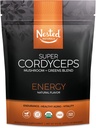 Super Green Daily Green Powder - Certified USDA Organic Green Powder w / 20 + Whole Foods, Spirulina Powder, Wheat & Barley Grass - Probiotika, Fiber & Enzymes - Cordyceps, 30 Servings