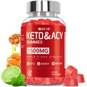 (1 Pack) Jablečný ocet gumy 124; Keto ACV gumy pro podporu metabolismu a spalování tuků s vitaminem B6 & B12 CUR 124; ACV dodatek 124; Lemon Honey Flavor 124; 60 Vegan pro ženy a muže