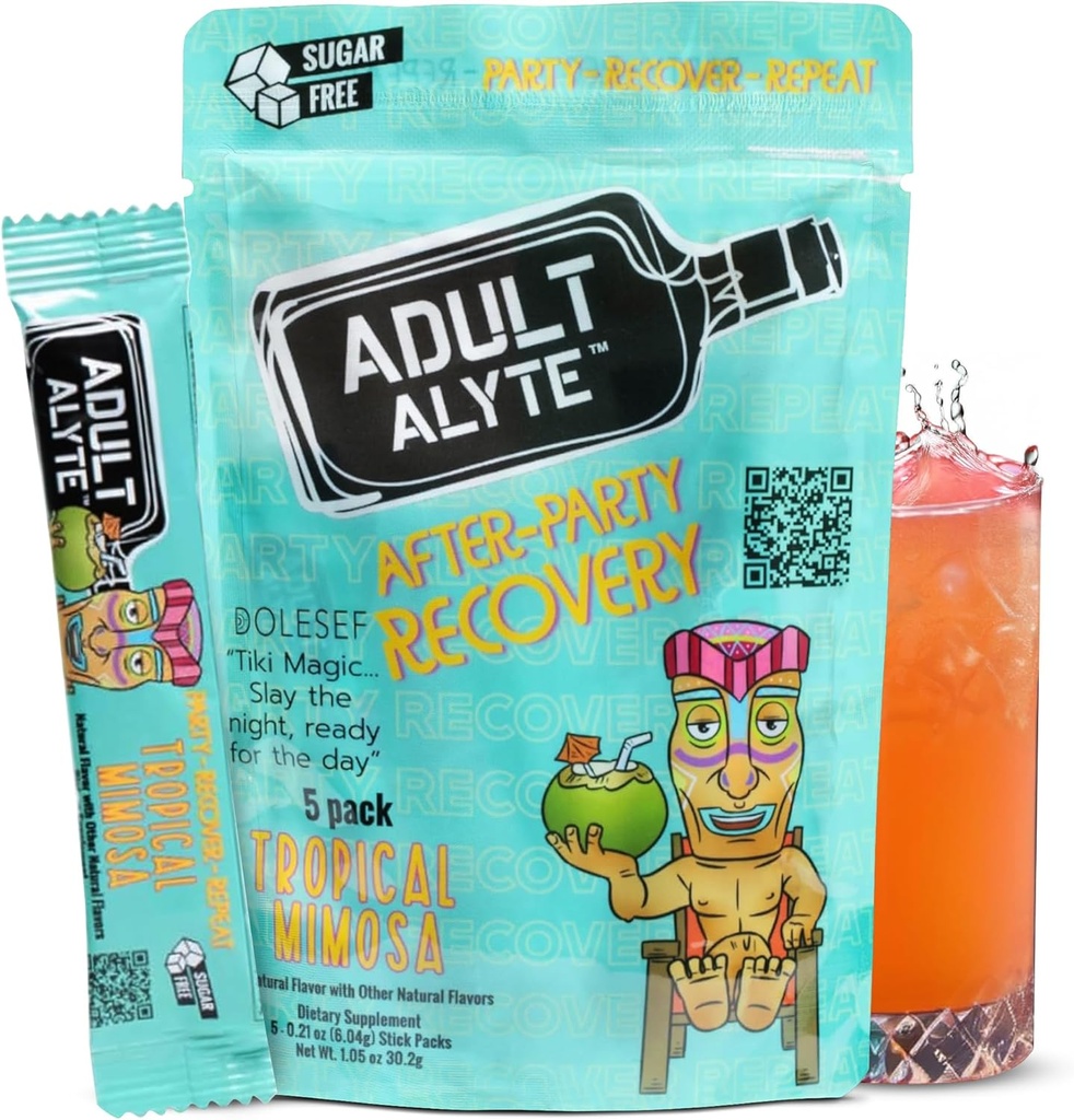Po Alkohol Aid Wellness Vitamíny I Obnovit lepší rána I Dihydromyricetin DHM & B Vitamíny Komplexní I Antioxidanty Dodatek a Podpora jater I 5 Powder Stick Drink Packets I Tropical Mimosa