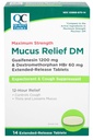 Quality Choice Maximum Strength Mucus Relief DM, Cough Conpressant and Expectorant, 12 Hour Relief, Guaifenesin 1200 mg a Dextromethorphan HBr 60 mg Extended Release Tablety, 14 Počet