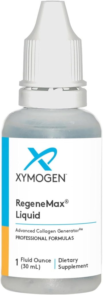 XYMOGEN RegeneMax Liquid - Advanced Collagen Generator - Choline- stabilizované orthokřemičité kyseliny - Podporuje zdravou minerální hustotu kostí, snižuje vrásky, posiluje vlasy + hřebíky (1 fl oz)