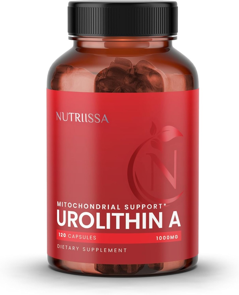 Nutrissa Urolithin A 1000mg - Advanced Cellular Rejuvenation, Svalová síla - EPEB Certified for Purity & Potency - Vegan, 120 Kapsle