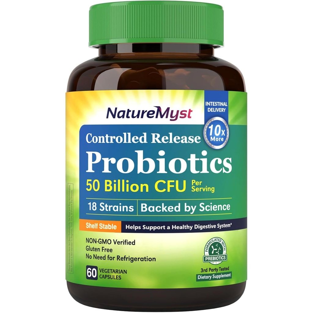 Probiotika 50 miliard per Serving, 18 Probiotických proužků, 60 Veggie Kapsle - Non- GMO, gluten zdarma