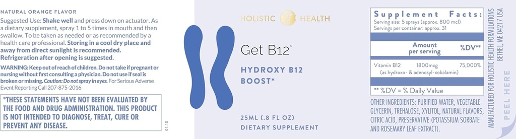 holistický zdravotní GET B12 ™ Spray 25ML (.8 FL oz)