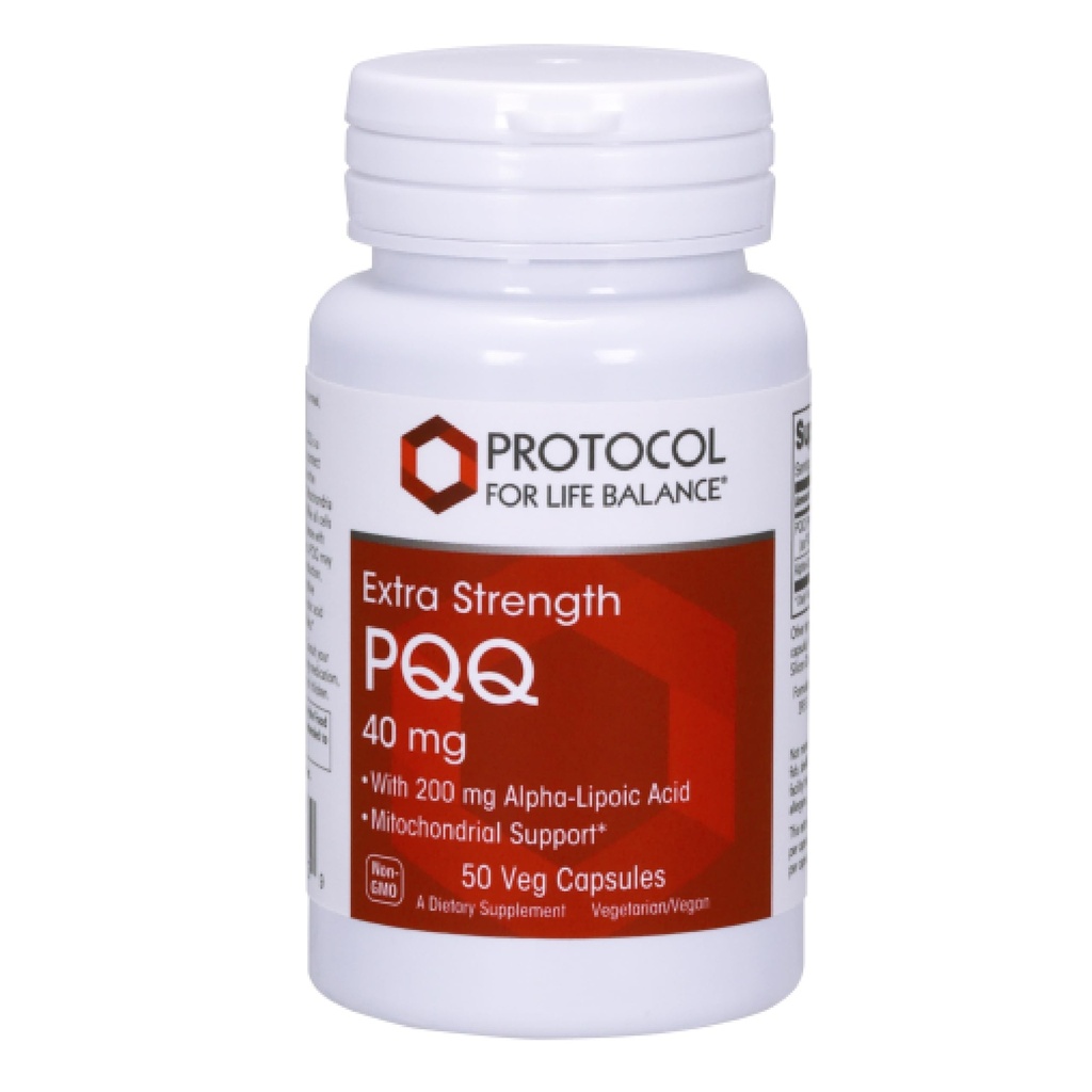 PROTOKOL PRO LIFE BALANCE Extra Strength PQQ 40mg - s alfa- lipoovou kyselinou - doplněk srdečního zdraví pro muže a ženy - Non- GMO & Kosher - 50 Veg Caps