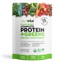 Plantvital Neochucený organický Vegan Protein Powder - 15 Superfoods, Veggies and Probiotics - Organic Plant- Based Protein Powder - All BCAA 's, gluten Free - 16oz -1 Pouch