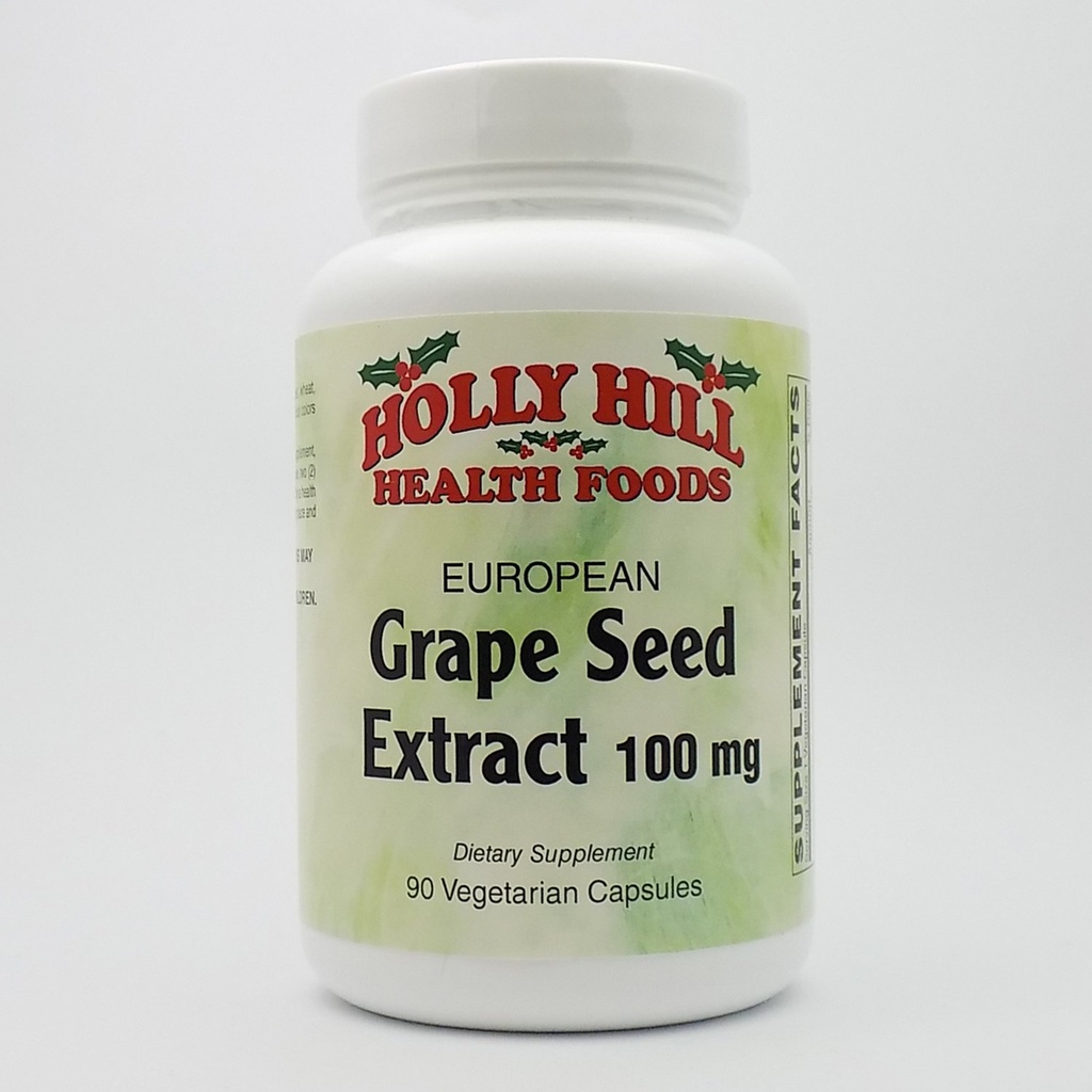 Holly Hill Health Foods, European Grape Seed Extract 100 MG, 90 Kapsle