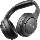 TOZO HT2 Hybrid Aktivní hluk Cancelling sluchátka, Bezdrátové přes ucho Bluetooth headset, 60H Playtime, Hi-Res Audio Custom EQ prostřednictvím App Deep Bass Comfort Fit Uar Cups, pro Home Office Travel Black