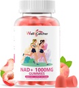 NAD + Gummies dodatek pro ženy 1000MG - NAD Plus Gummies pro muže bez cukru vitamín B3 Niacinamid čisté organické zvyšuje NAD úroveň anti- stárnutí buněk regenerace energie Brain Peach Flavor 60C