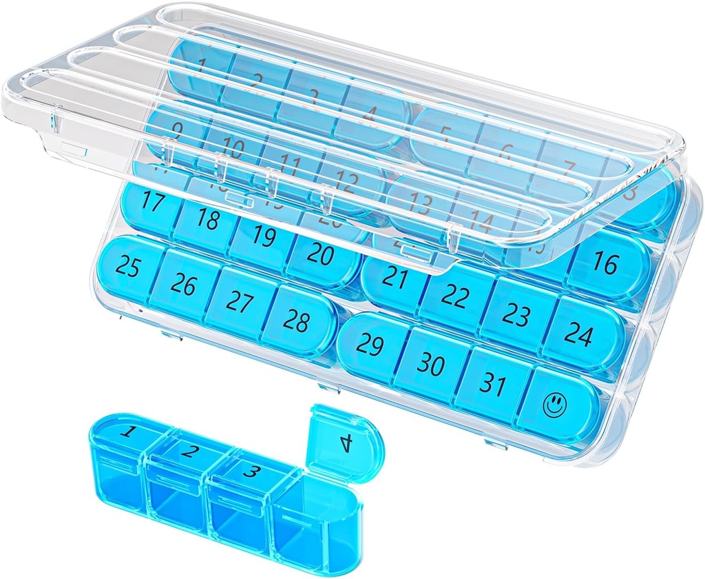 Daviky Měsíční Pill Organizátor 1 čas denně, Měsíční Pill Box Organizátor 30 Den, 31 Den Denní Pill Případ jednou denně, Cestování Pill Organizátor Měsíční držet vitaminy, doplňky a léky
