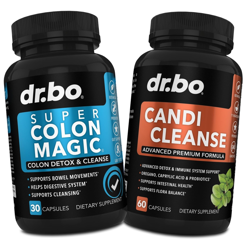 Colon Cleanser Detox & Candi Cleanse Pills - 15 denní Colon Cleanse Pills s Probiotic & Oregano Supplement Support Caphyl Acid Complex for Gut Bowel Movement, Poop Intestinal Stomach Bloating