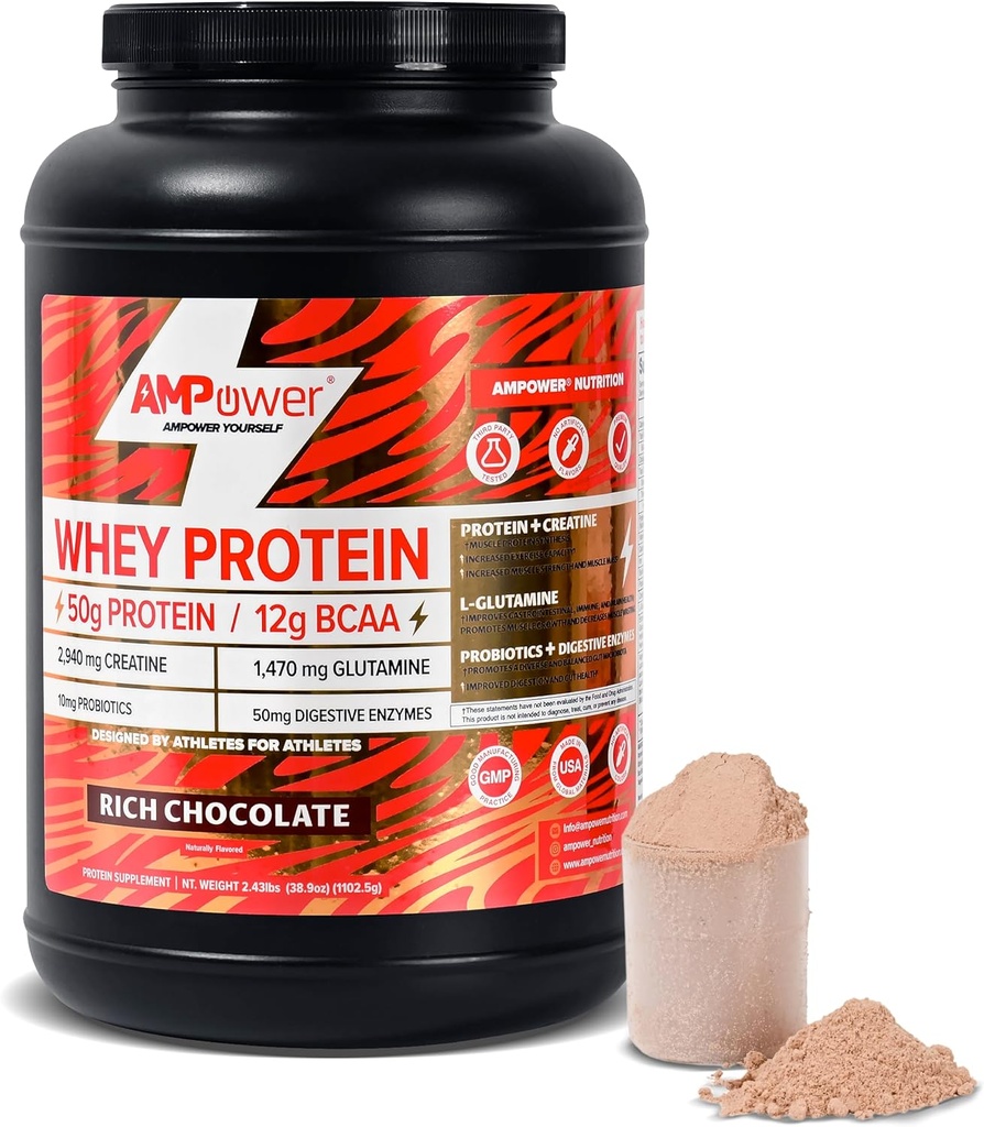 Čokoládový syrovátkový prášek 124; Vědecky navržený Optimum Muscle Stack, Gut, Mozek, Imunitní protein 124; Protein, BCAA, Creatine, L-glutamin, Probiotika, Digestive Enzymes Dutch 124; Bohatá čokoláda, 38.9oz