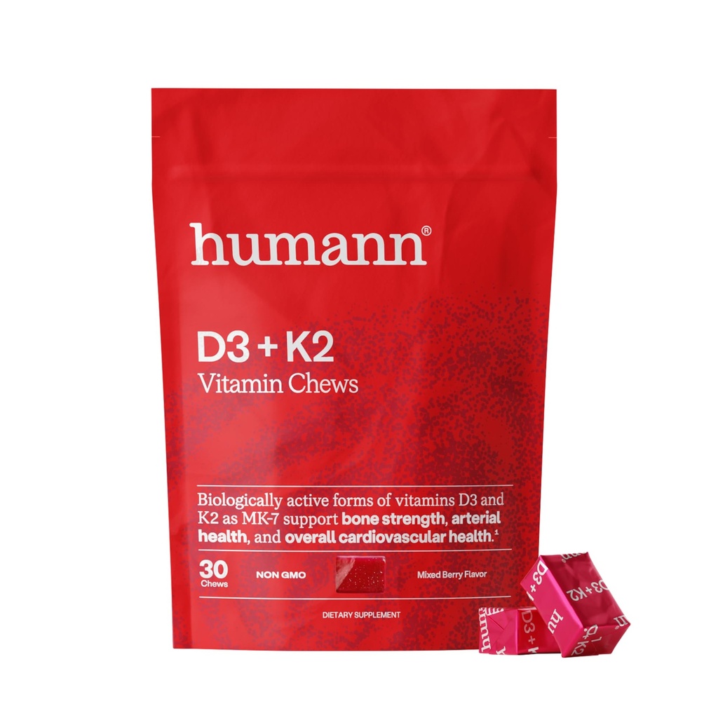 Humann Vitamin D3 Chews - High potency Vitamin D 5000iu (125mcg) Pomáhá podporovat zdravý nádech, imunita, Respirační zdraví a zdraví kostí, Smíšený Berry Flavor, 30-Počet