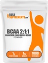 BulkSupplements.com BCAA 2: 1: 1 Powder - Branched Chain Amino Acids, BCAAs Amino Acids Powder - Neochucený & gluten Free, 1g per Serving, 1kg (balení 5) (11 liber)