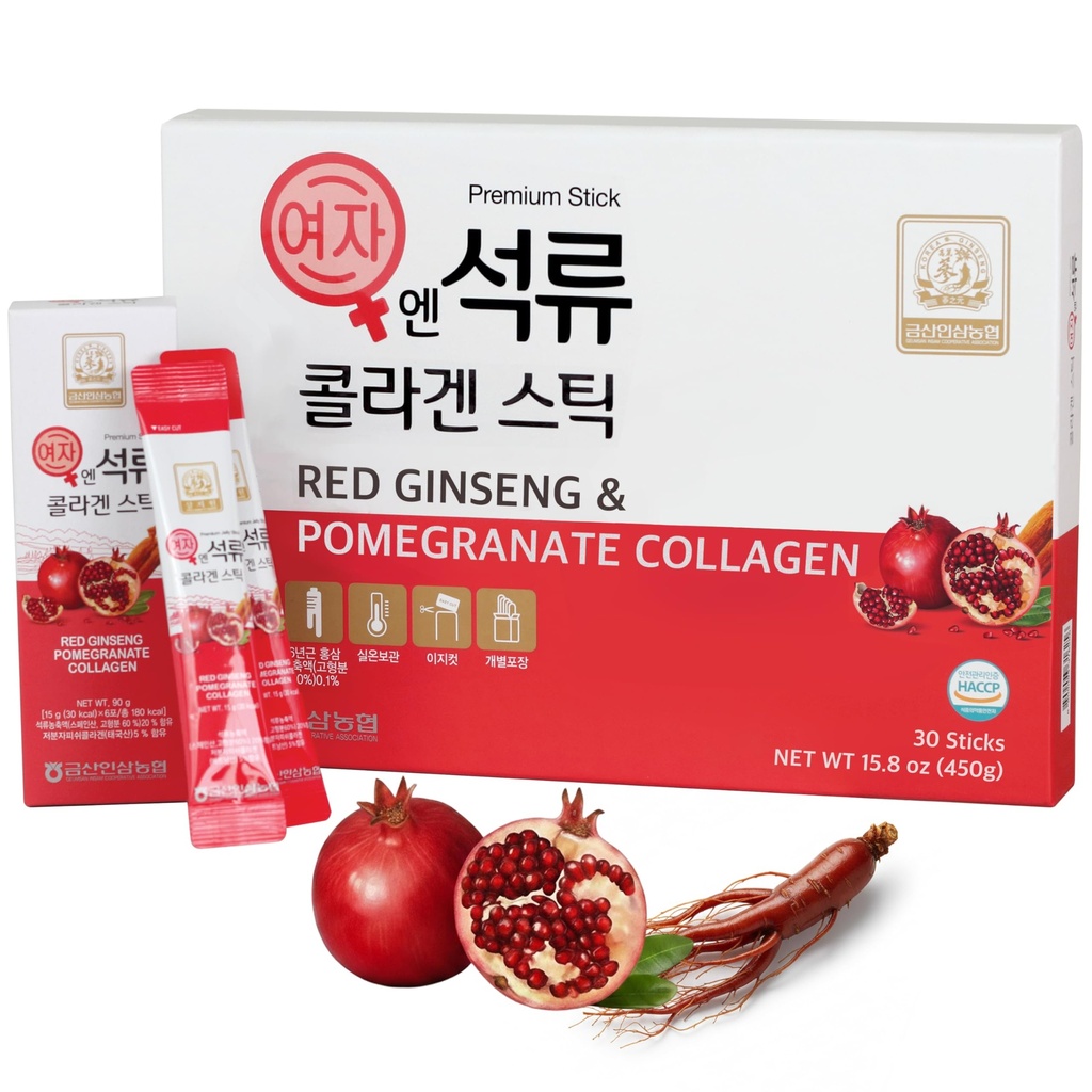 Korejská kráska Baekje Geumsan Ženský Granátový Kolagen Jelly Stick 5.1oz / 30 Počet (5 balení)