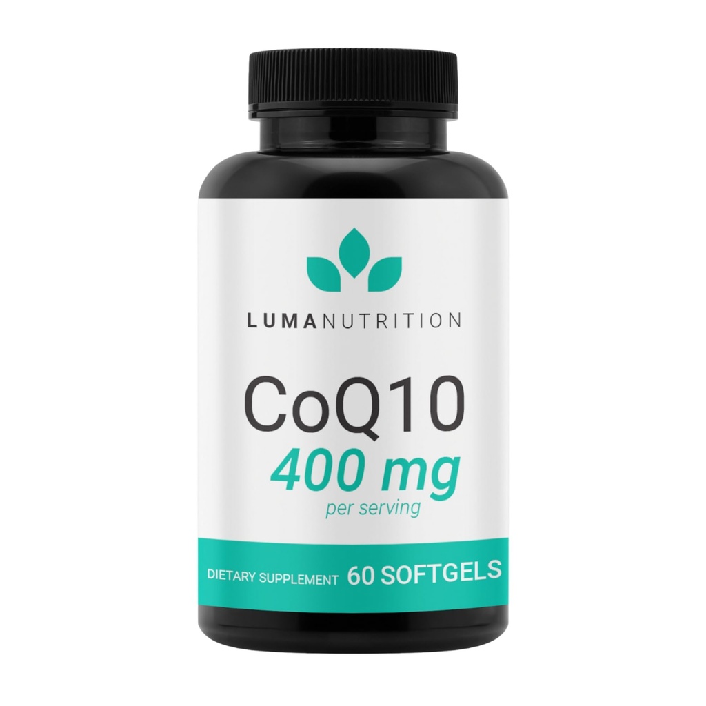 Luma Nutrition CoQ10 400mg Softgels - High- Absorpční Coenzym Q10 - Co Q- 10 200mg / 400mg per Serving - Heart Health - 60 Tekuté Softgels