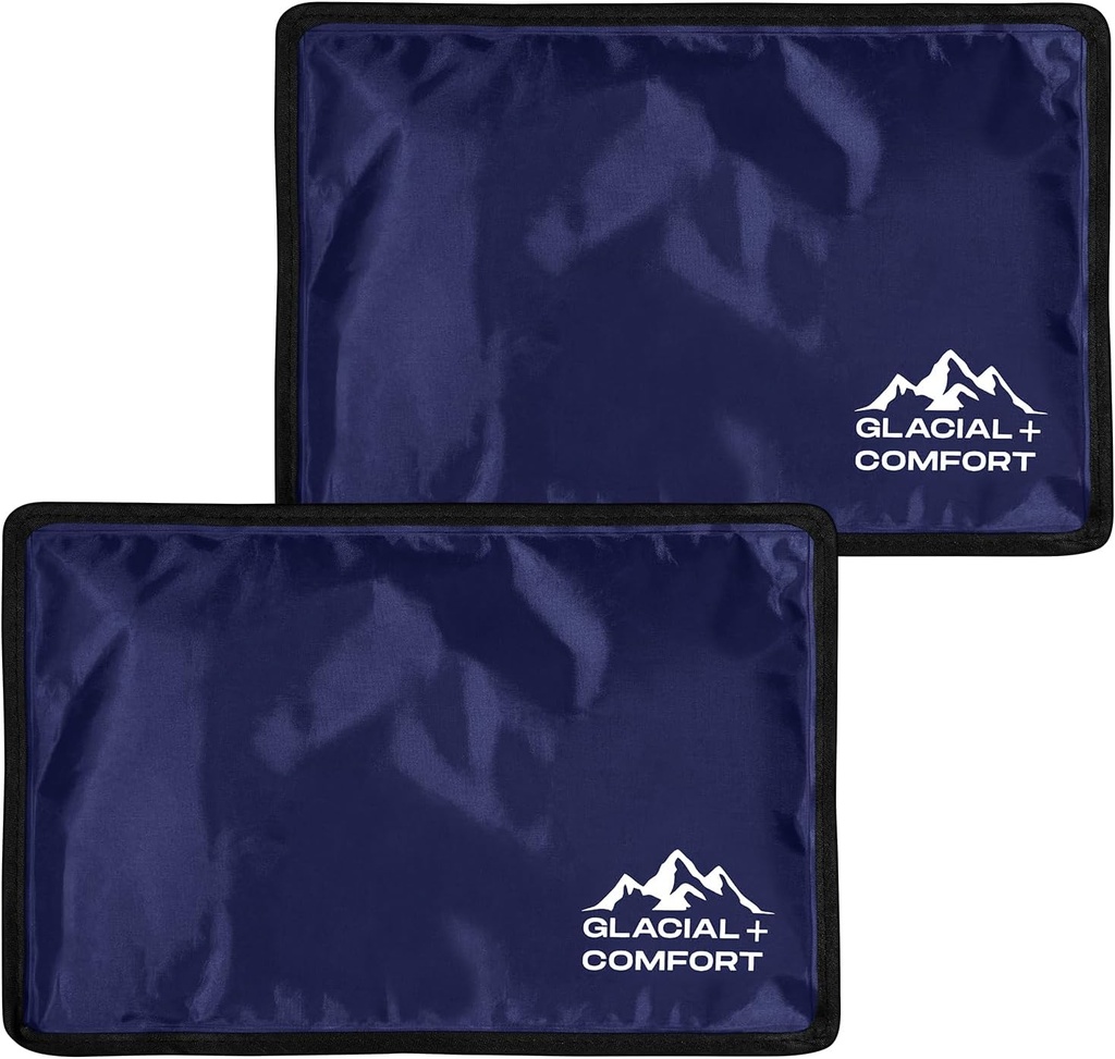 Glacial Comfort Gel Ice Pack for Back Pain - (12 "x 8") Reuse Cold Pads for Hip, Knee, Ramenní zranění, Muscle Strains, Migréna & Postpartum Recovery with Flex Technology - Po operaci.