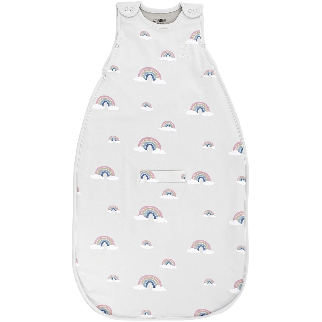 Woolino Merino Wool Ultimate Baby Sleep Sack - 4 sezóna Baby Wearable Blanket - Two- Way Zipper nastavitelný spací pytel pro děti a Toddlers - univerzální velikost (2-24 měsíců) - Rainbow