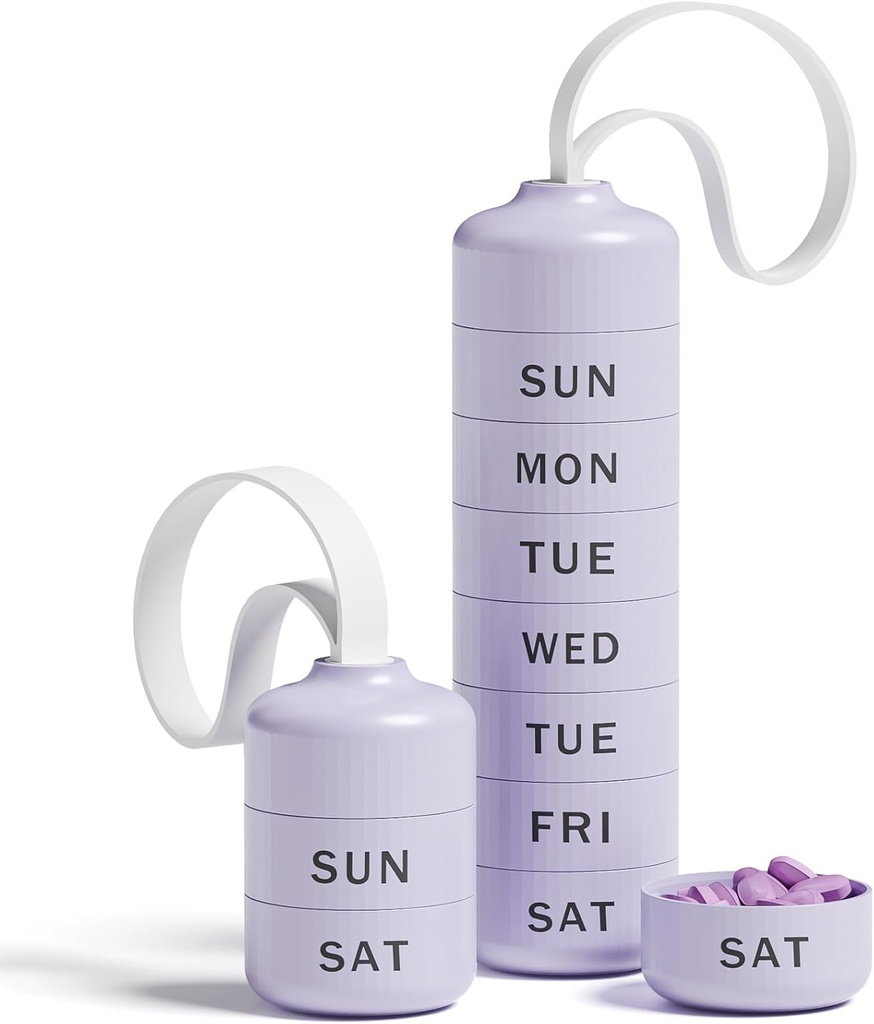Betife Roztomilý Pill Organizátor, Roztomilý Týdenní Pill Box pro cestování, Roztomilý Denní Pill Pouzdro 7 Den, se 7 Velké Stackable Compartments, Pevné ABS Držák pro vitamin dodatek medicína