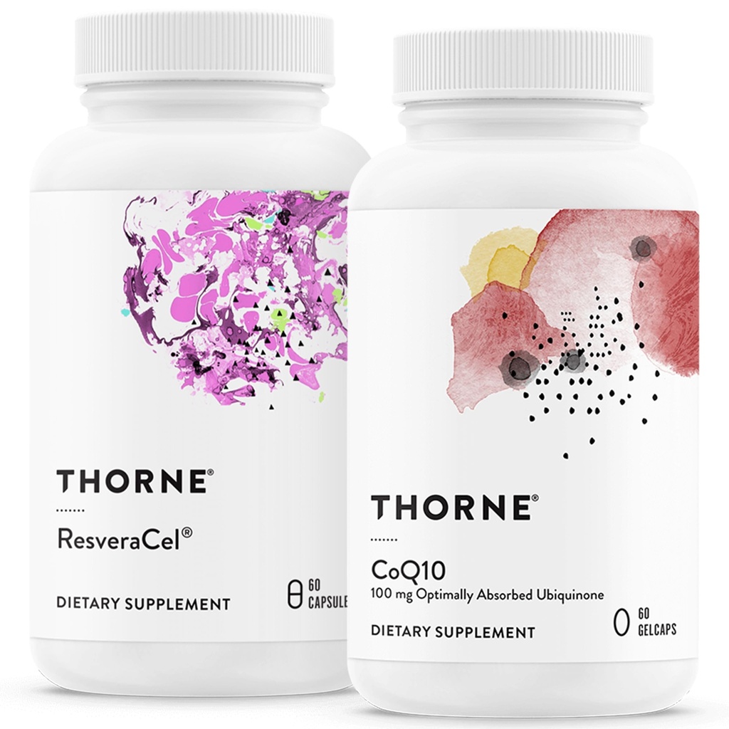 THORNE - Cellular Health Bundle - CoQ10 & NiaCel 400 - Podpora energie, buněčná obrana a zdravé stárnutí - 30 až 60 Služeb