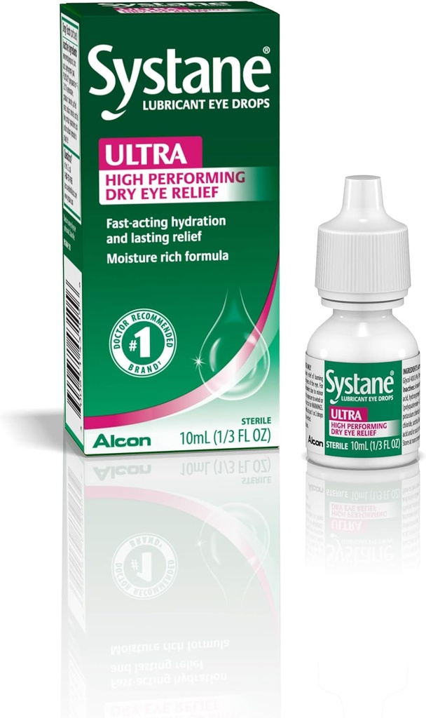 Systane Ultra lubrikované oční kapky, umělé slzy pro suché oko, jedno balení, 10 ml