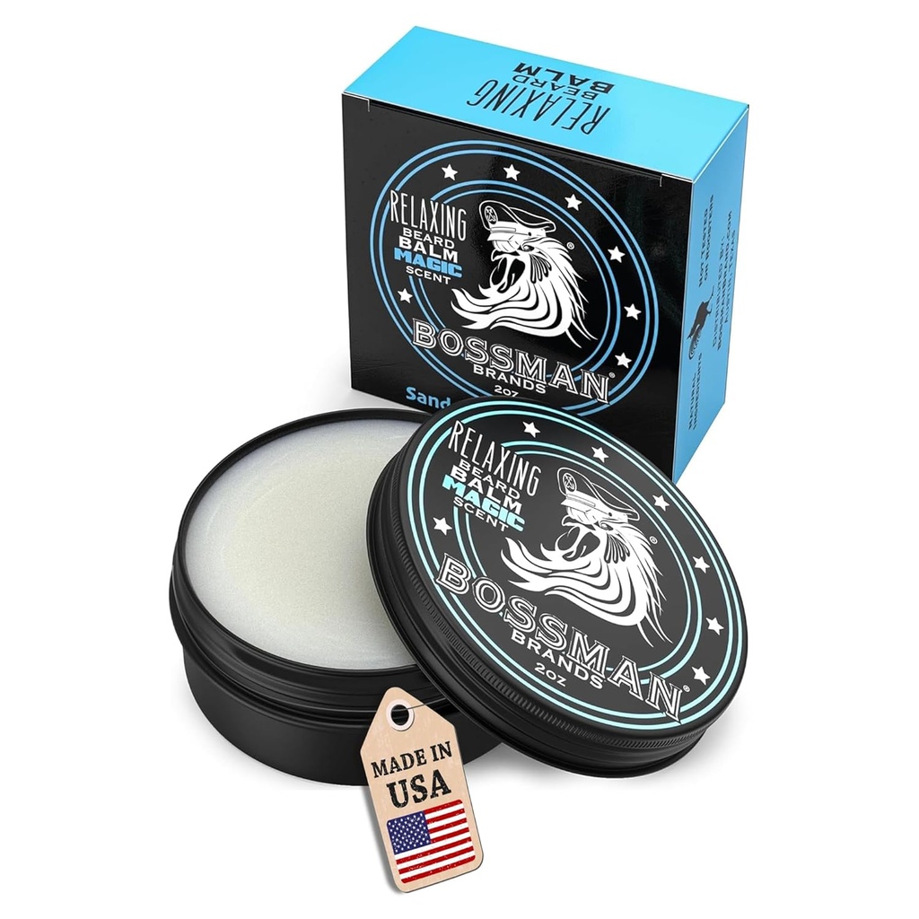 Bossman Relaxing Beard Ball pro muže (Magic Scent) - Tames, Relaxes, Thickens & Softens for Ultimate Beard Care - Made in USA
