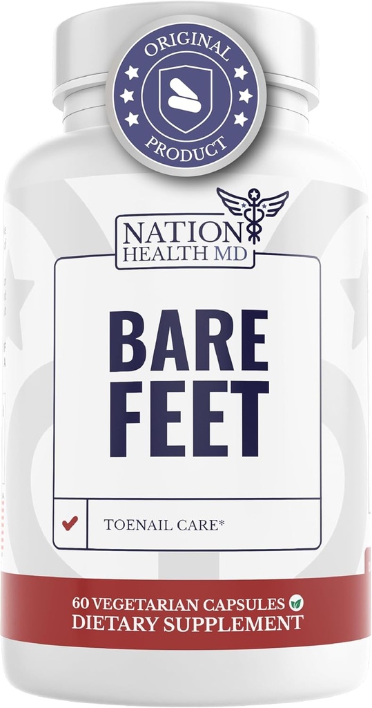 Bare Nohy - Péče o nehty - Hřebíky Dodatek s vitamínem A, Vitamin C, Oregano prášek a více - Opravy nehtů, Růst a péče o nehty - Zdraví nohou, 60 Kapsle