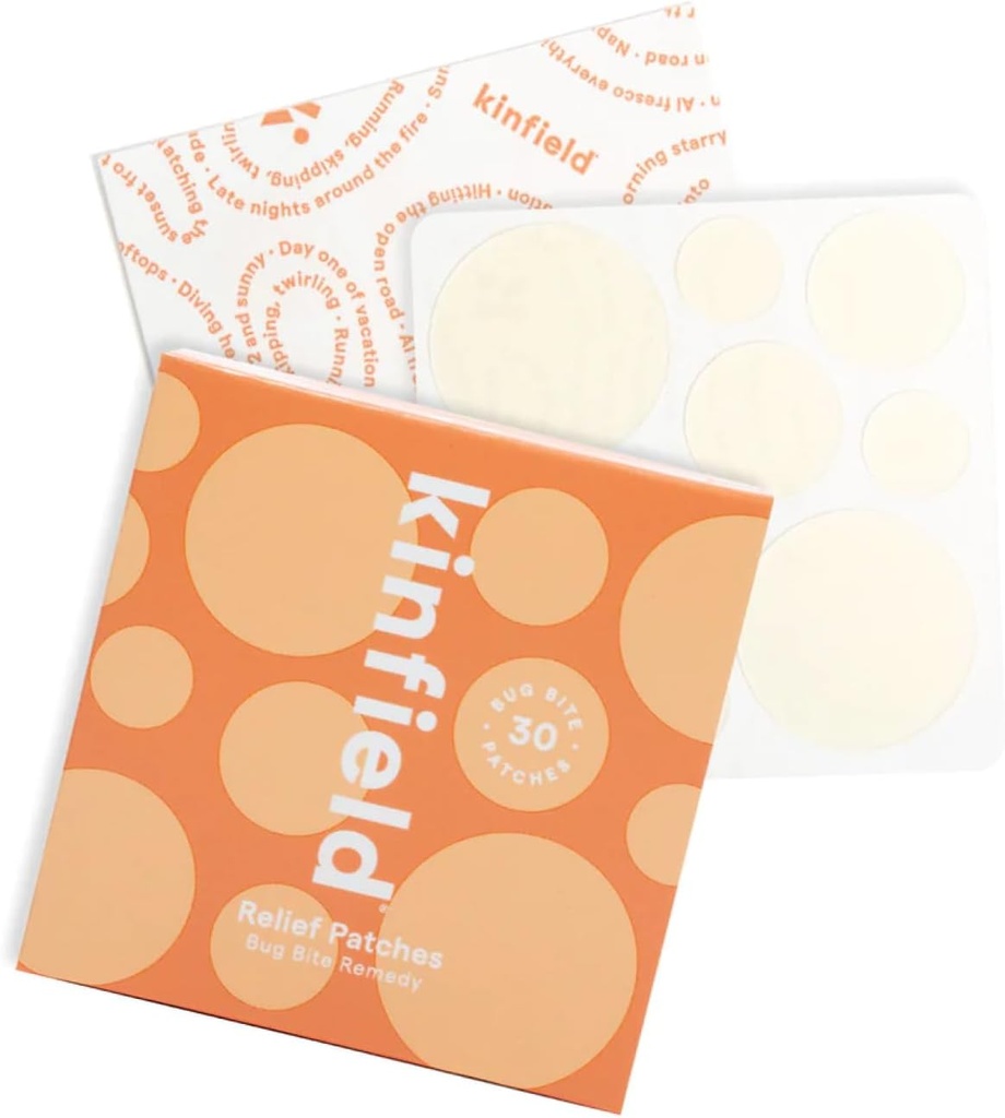 Kinfield Bug Remedy Relief Patches - Hydrokoloidní kůže Soothers At Itch and Irritation - Krutost, a Paraben Free - Vegan After Bite Treatment - 30 x Patches