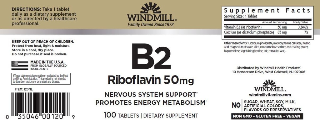Vitamin B-2 50 mg tablety - 100 ea (6 balení)